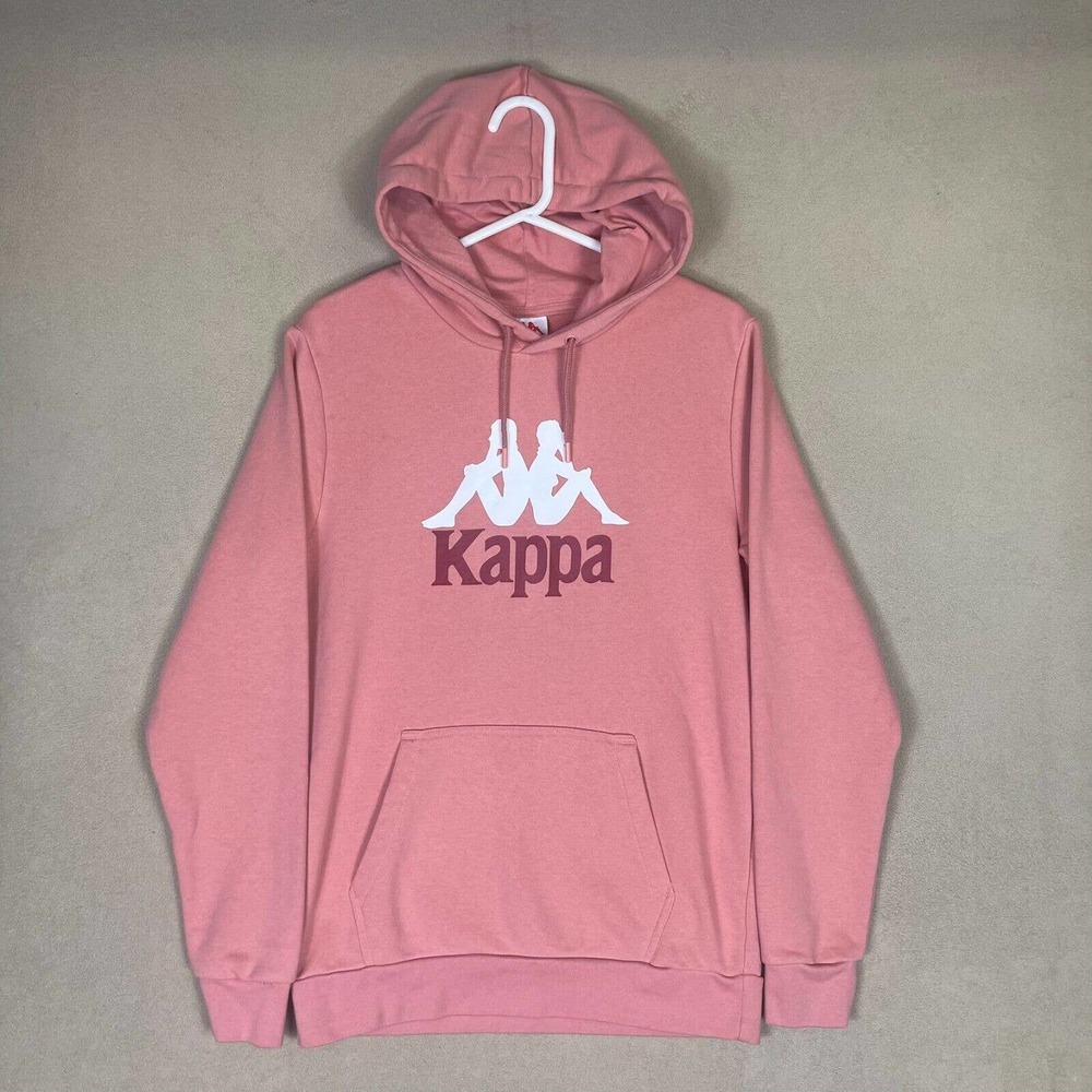 Kappa Hoodie Adult Medium Pink Sweatshirt Jumper Pullover Logo Pocket Womens